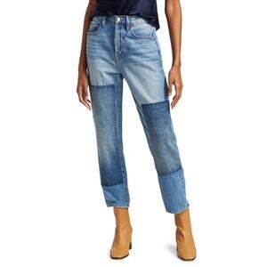 Frame Women’s Le Original Patched Straight Button Fly Blue Haver Wash Jeans 31